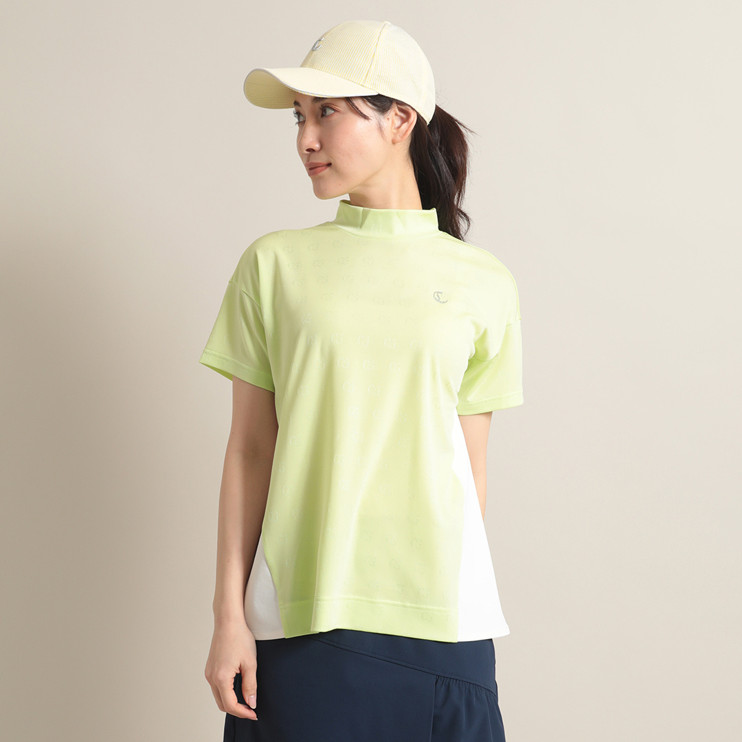 C/Gジャカードドッキングモックネックシャツ (WOMENS)
