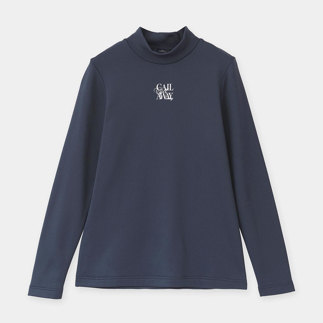 長袖裏起毛モックネックシャツ (WOMENS)