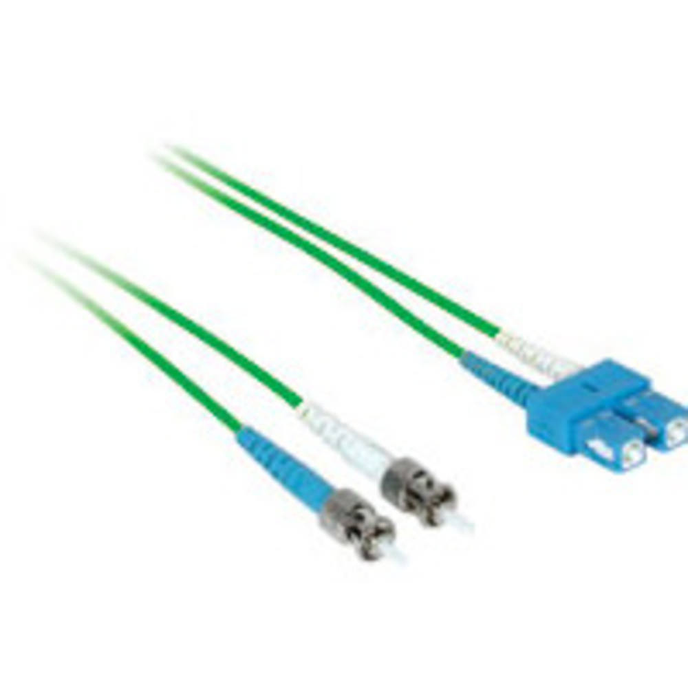 SC-ST 9/125 OS2 Duplex Single-Mode PVC Fiber Optic Cable - Green