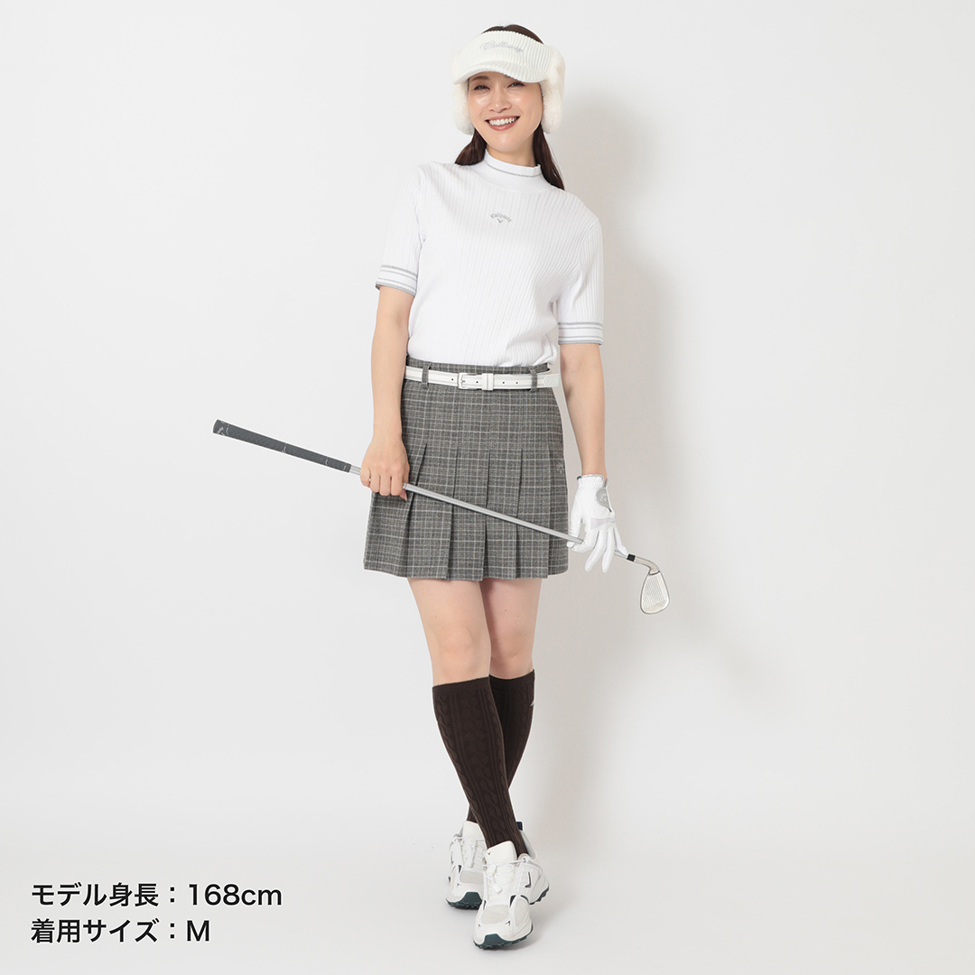先染めチェックプリーツスカート (WOMENS)