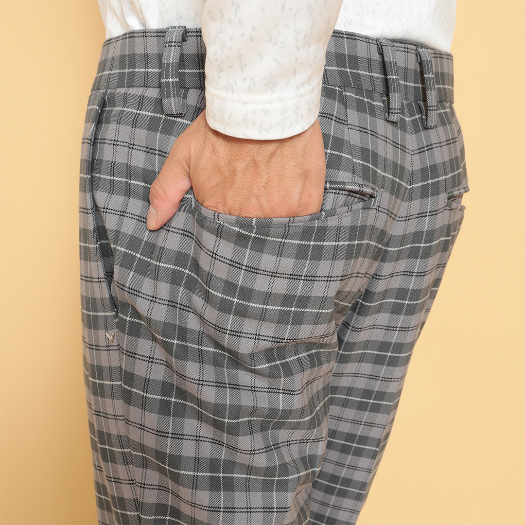 8WAYストレッチ 裏起毛チェックパンツ (MENS)