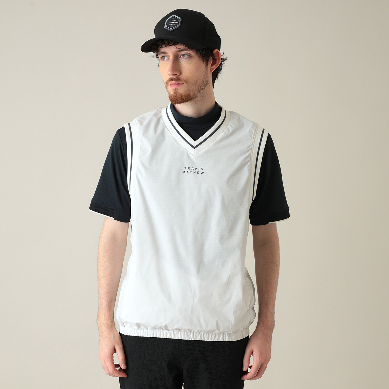 Vネックバックレーザーロゴベスト(MENS)
