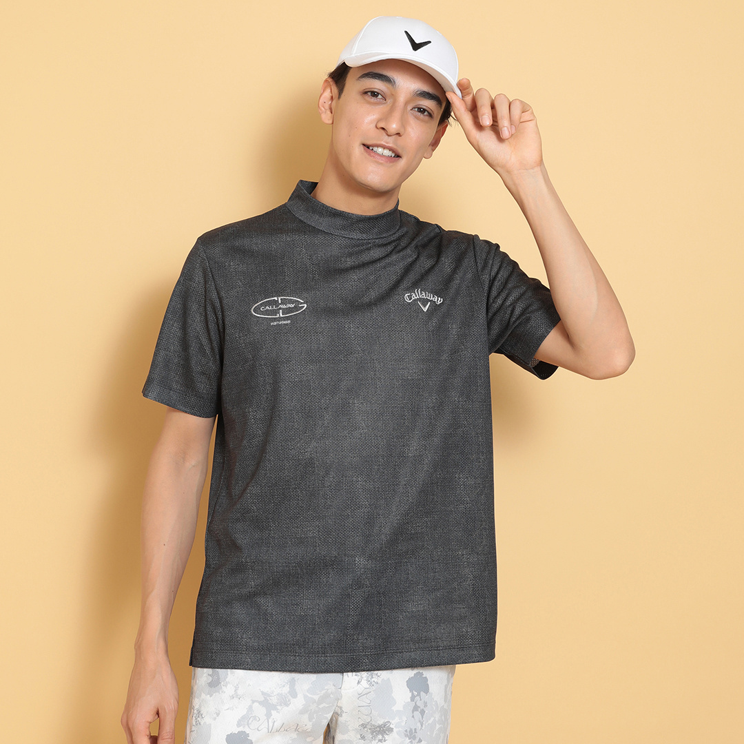 かざあなメッシュメランジプリントモックネック (MENS)