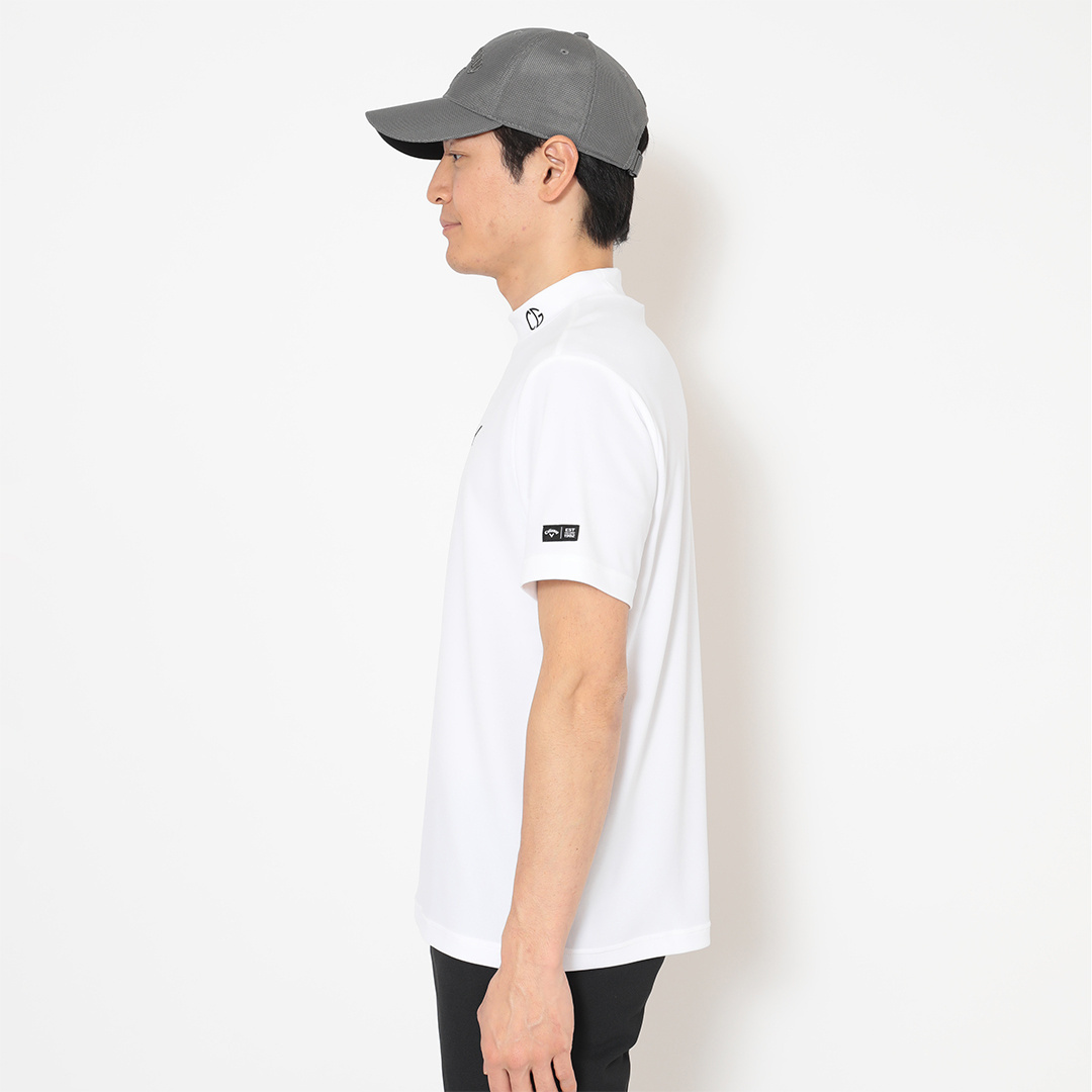 ポリエステルスムース半袖モックネックシャツ (MENS)