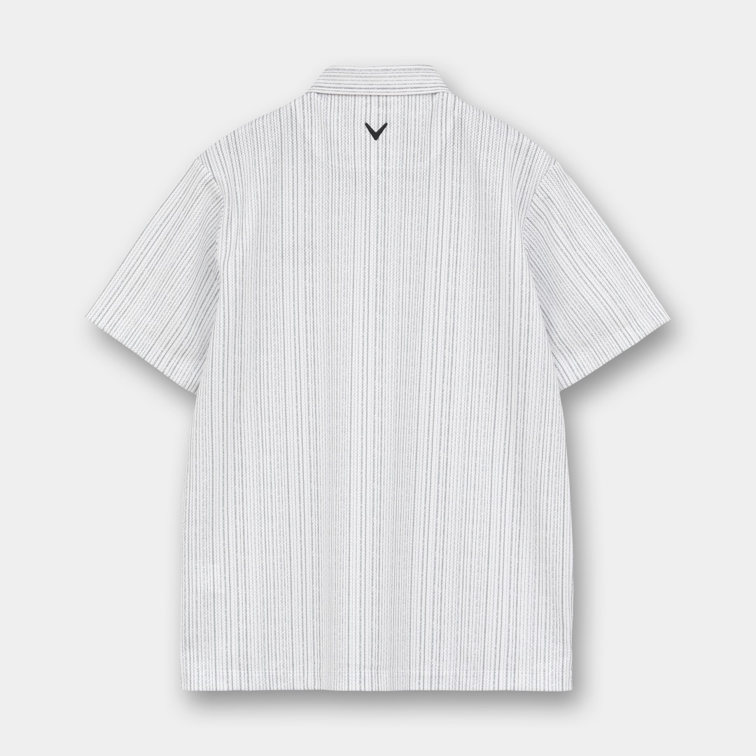 かざあなメッシュストライプ総柄半袖シャツ ※4Lサイズあり (MENS)