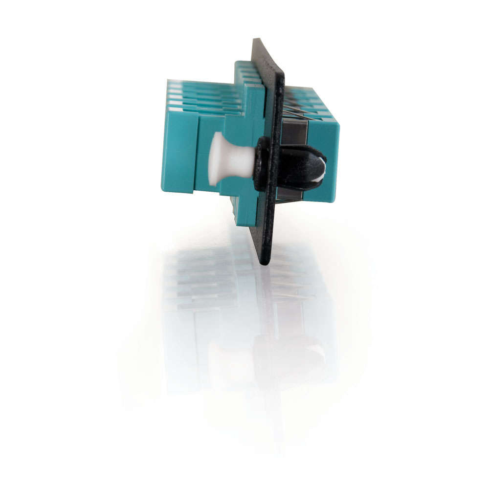 6-Strand, SC, PB Insert, Multimode, Aqua Adapter Panel