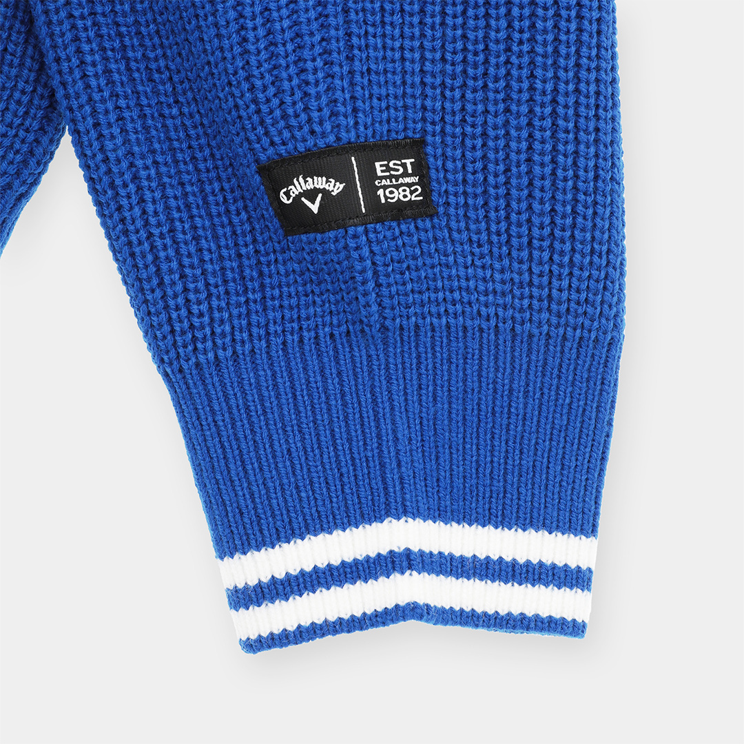 畦編みクルーネックアクリルニット (MENS)