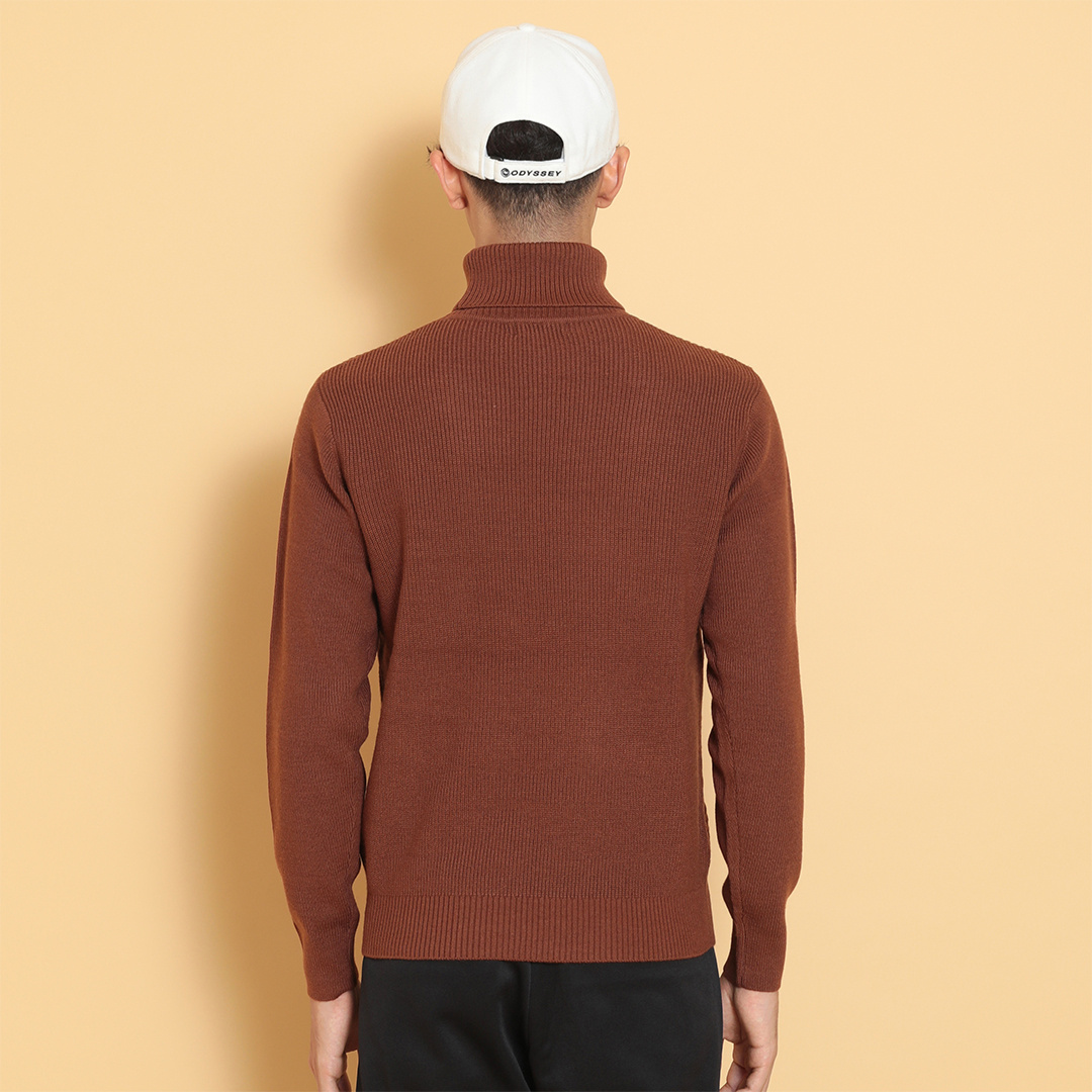 Callaway ブラウン タートルネック セーター M SL】【秋冬】ウールブレンドタートルネック ニットセーター/ブラウン