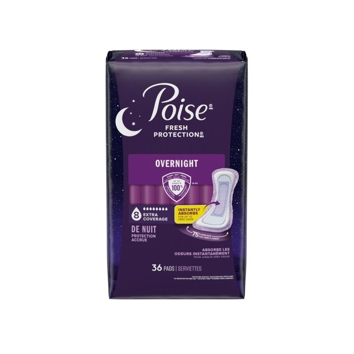 Poise Overnight Pad, Extra Coverage - 36/bag (POONECPT Health & Beauty Health Care Incontinence Aids) photo