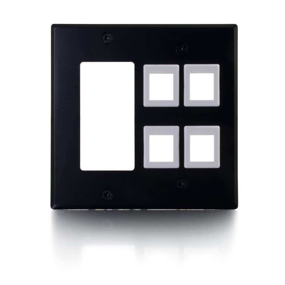 One Cutout with Four Keystone Double Gang Wall Plate