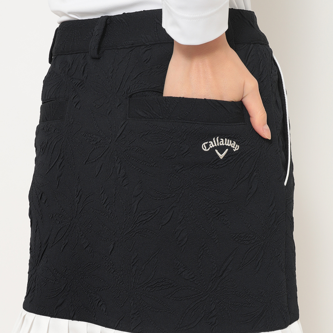 フラワージャカード裾プリーツスカート (WOMENS)