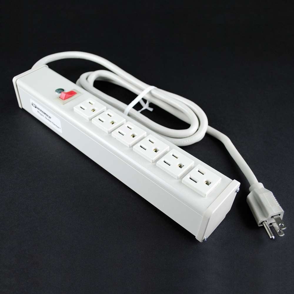 Wiremold 6-Outlet Plug-In Center Unit 120v/15a Lighted Switch Power Strip (TAA)