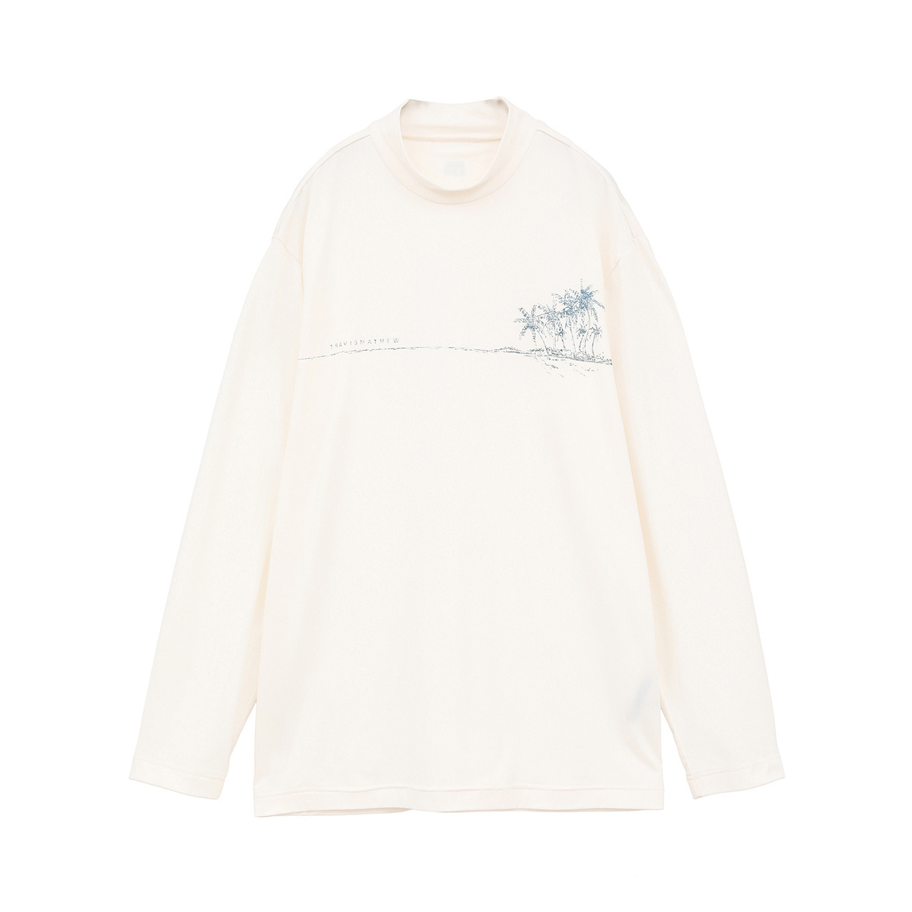 チェストプリント 長袖モックネック(MENS)