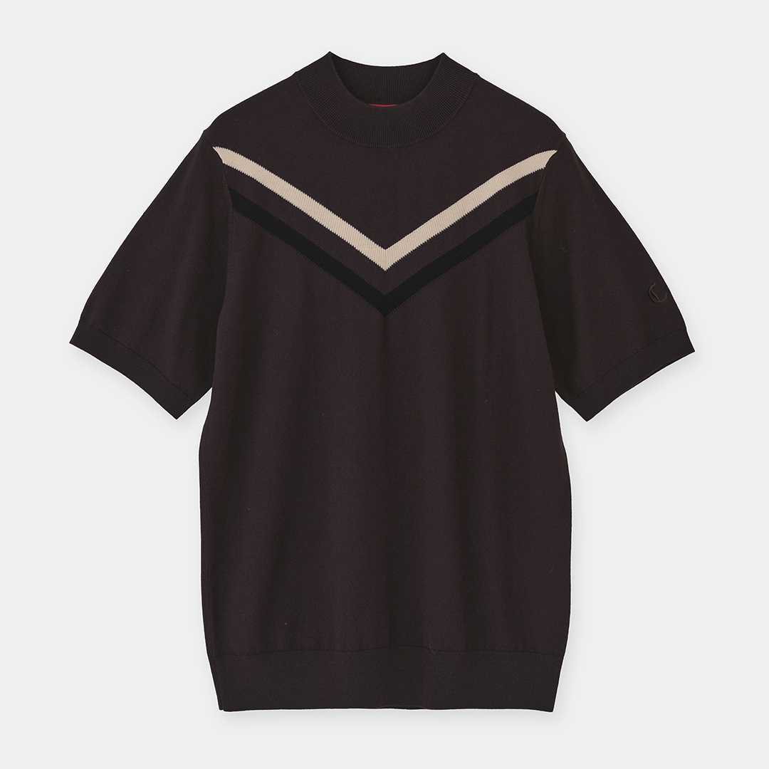 インターシャニット半袖シャツ (WOMENS)