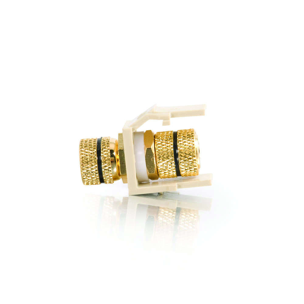 Snap-In Black Banana Jack F/F Keystone Insert Module - Ivory