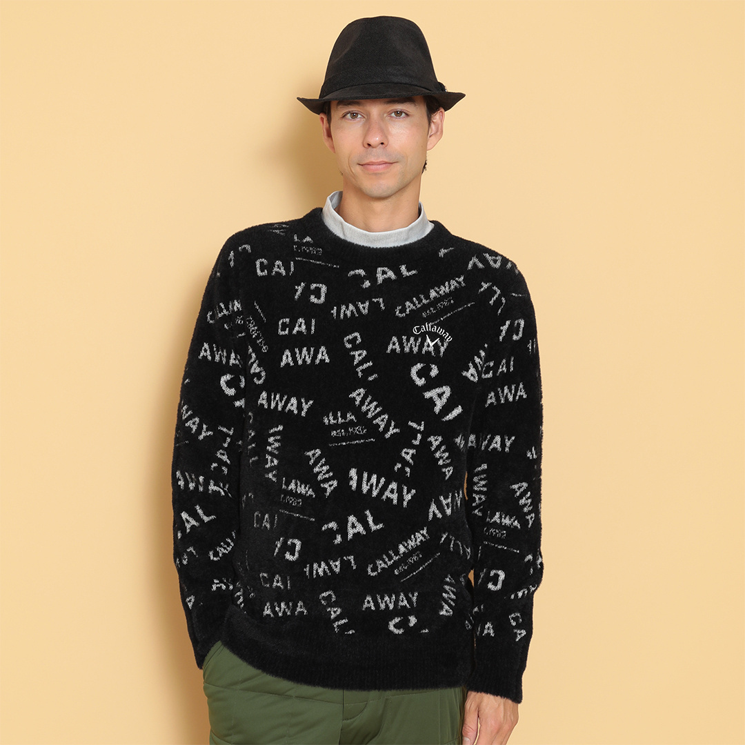 Callaway - くにひこ ロゴコラージュへアリーニット ※4Lサイズあり (MENS)