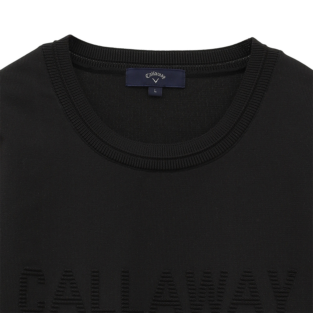 ピンタックロゴポリエステルニット (MENS)