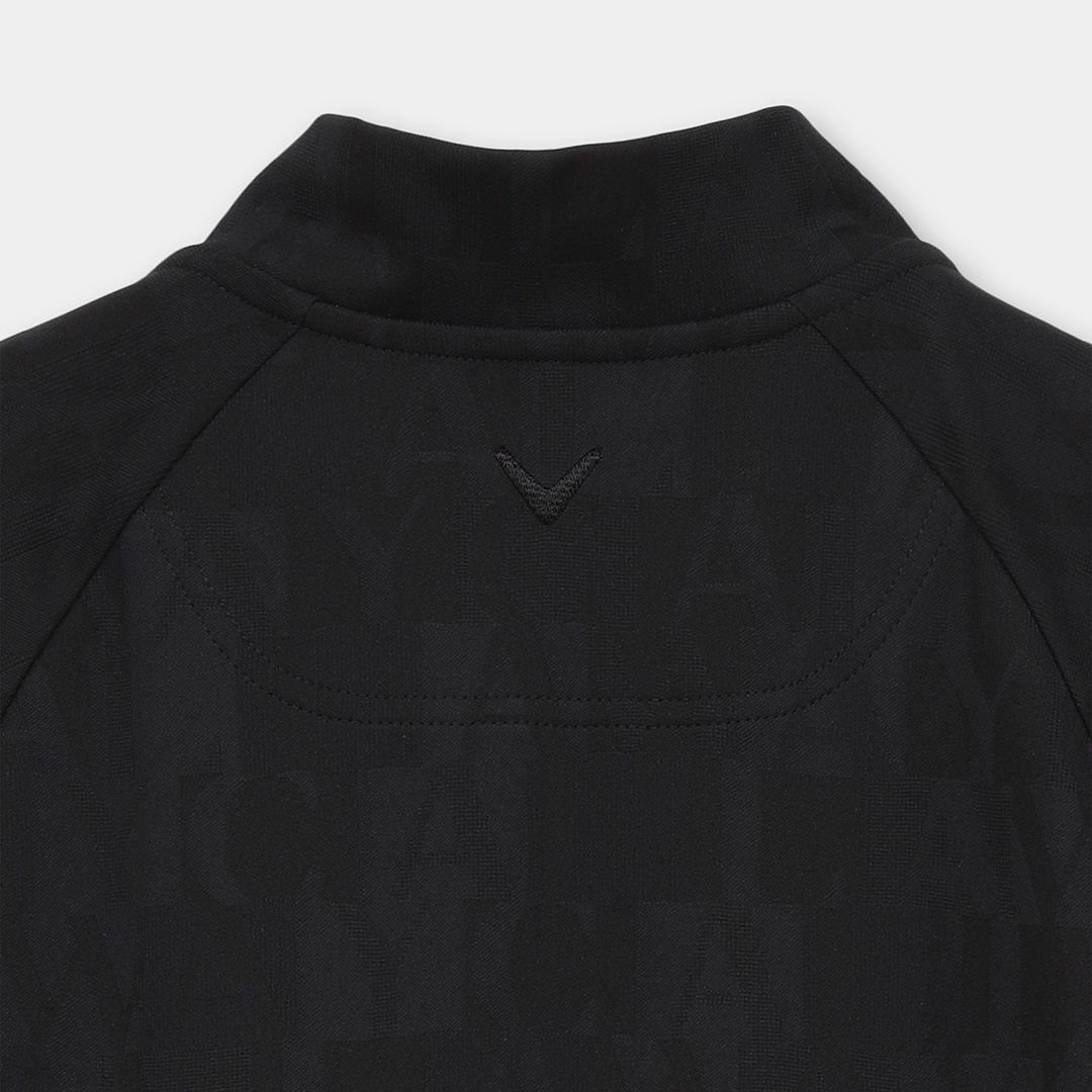 ロゴジャカードハーフジップ半袖モックネック (MENS)