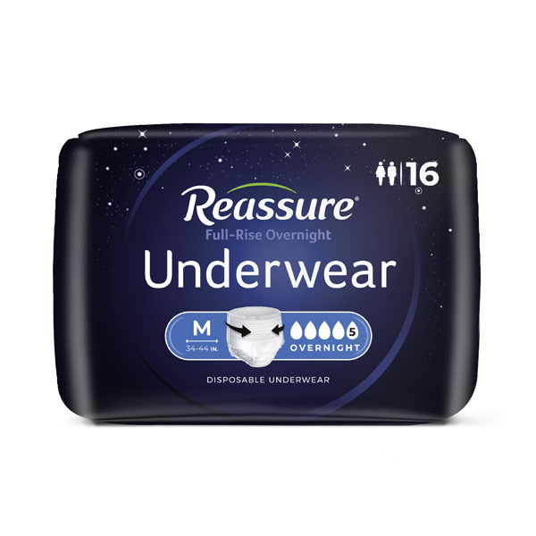 Reassure Full-Rise Overnight Underwear, Medium - 32/case (REDOUFRS Health & Beauty Health Care Incontinence Aids) photo