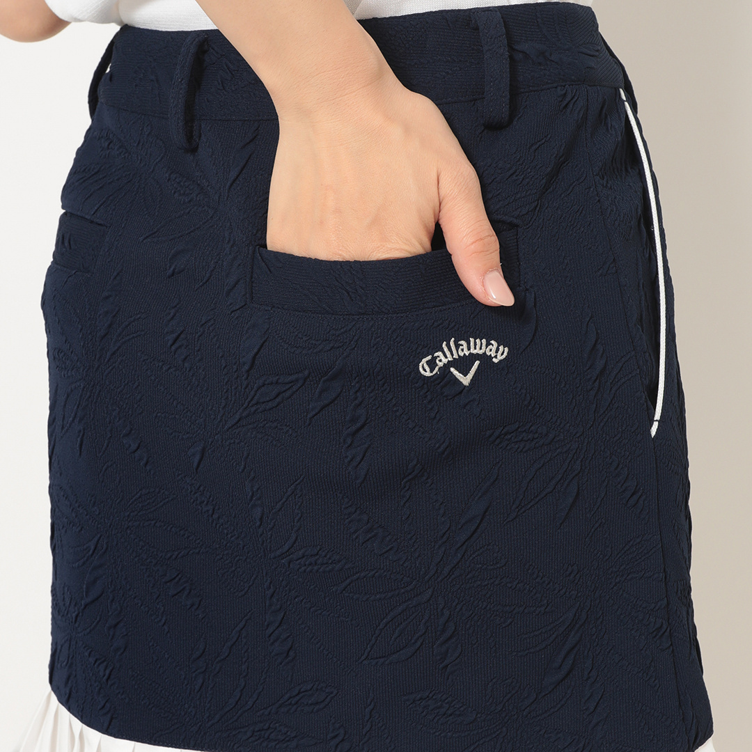 フラワージャカード裾プリーツスカート (WOMENS)