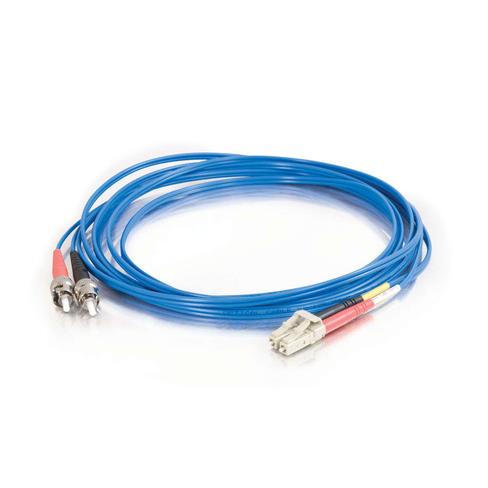 LC-ST 50/125 OM2 Duplex Multimode PVC Fiber Optic Cable - Blue