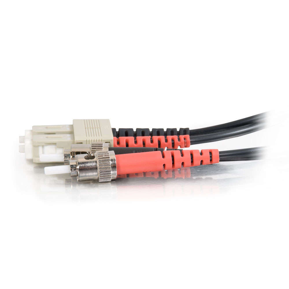 SC-ST 50/125 OM2 Duplex Multimode PVC Fiber Optic Cable - Black