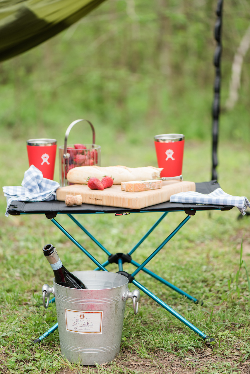 Set your appetizers on this light, durable and collapsible Helinox camp table, $99.95, and get the matching Helinox swivel chairs, $149.95 each, from Alabama Outdoors. Bring your favorite glamorous appetizers to kickoff the campfire. Set them on this light, durable and collapsible Helinox camp table, $99.95, from Alabama Outdoors.