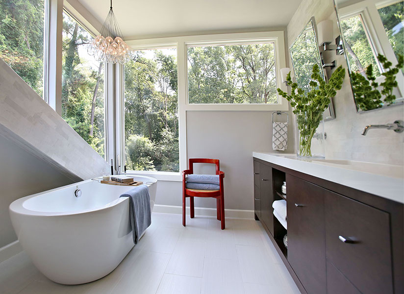 A deep soaker tub will get rid of any problems of the day. StyleBlueprint Atlanta: spa bathroom at home