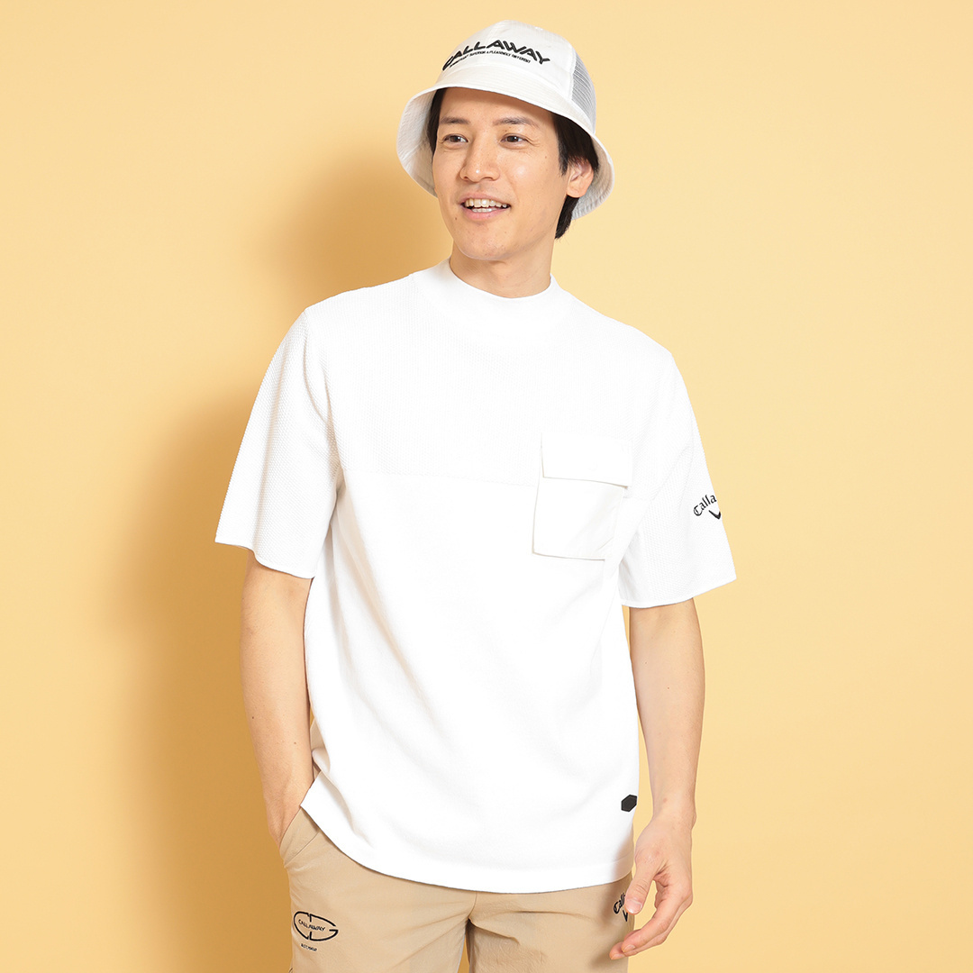 カノコ編みニットモックネックシャツ (MENS)