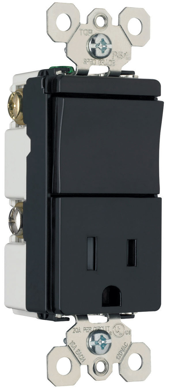 TradeMaster TamperResistant Switch/Receptacle, Black Residential