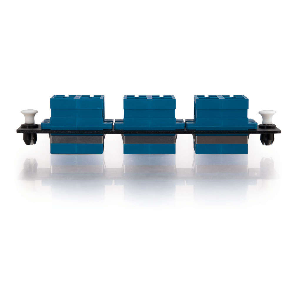 12-Strand, SC Duplex, Zirconia Insert, Single-Mode, Blue Adapter Panel