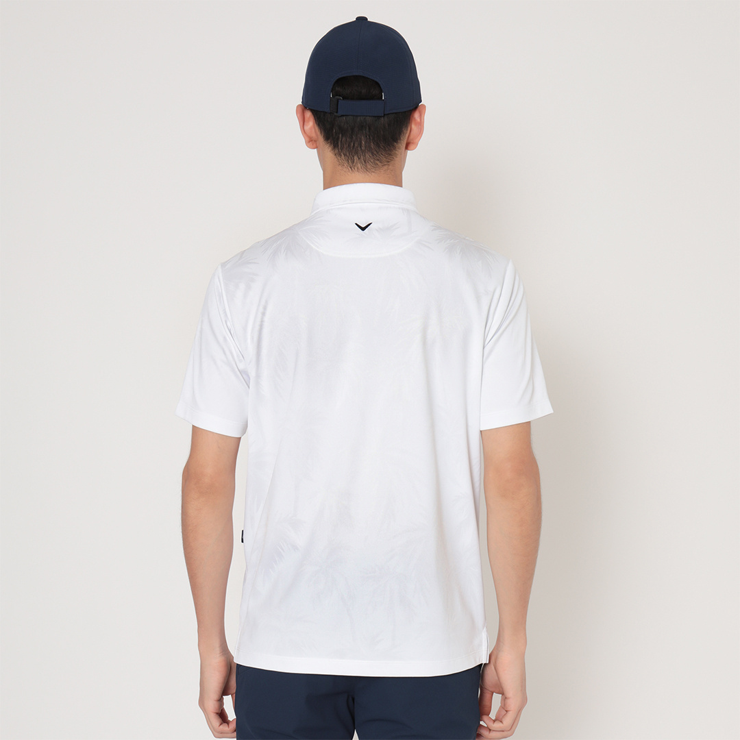 ヤシの木柄同色ジャカード半袖シャツ ※4Lサイズあり (MENS)