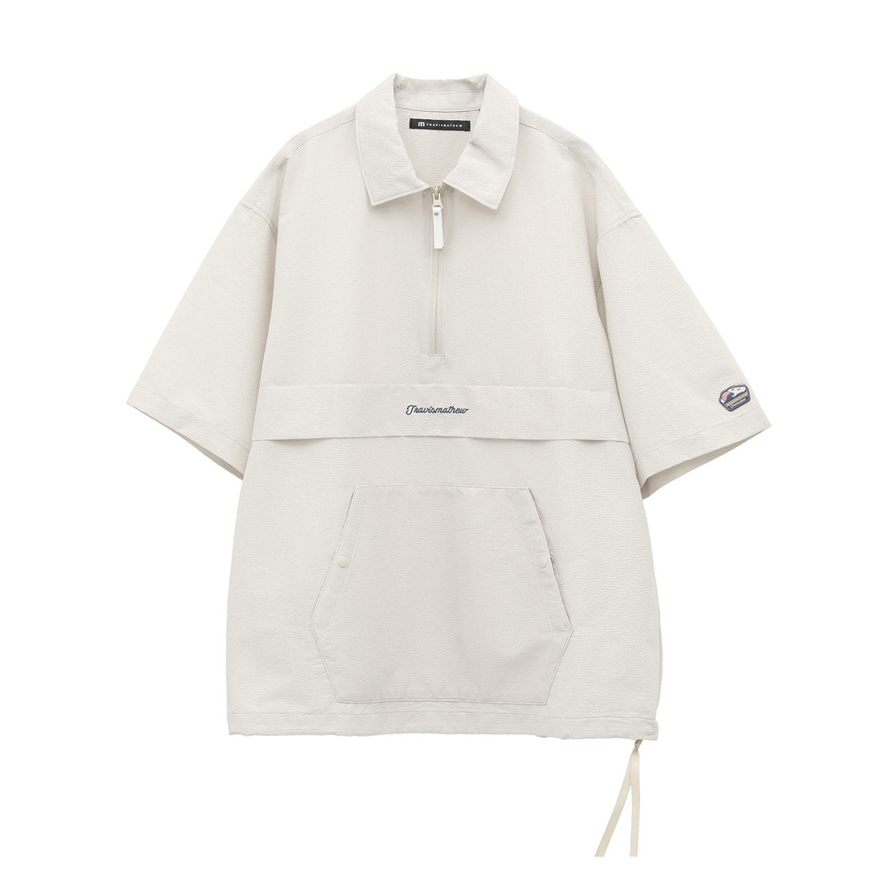 シアサッカー 半袖クオータージップ ジャケット(MENS)