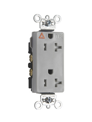 Tamper-Resistant Isolated Ground Decorator Spec Grade Receptacles, Back and Side Wire, 20A, 125V, Gray