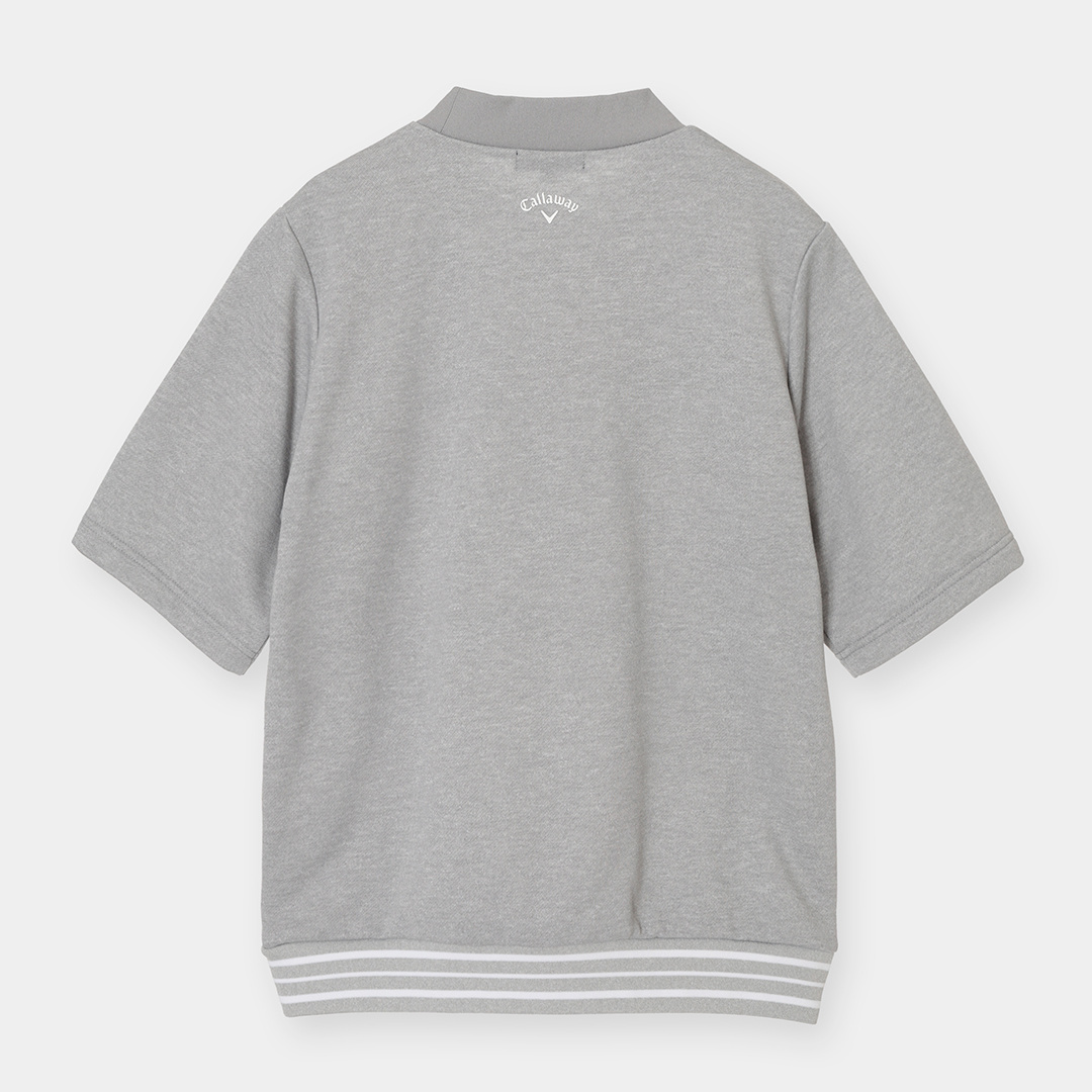 裏毛スウェット半袖ハイネックプルオーバー (WOMENS)