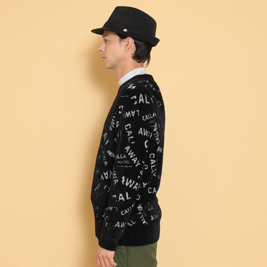 ロゴコラージュへアリーニット ※4Lサイズあり (MENS)