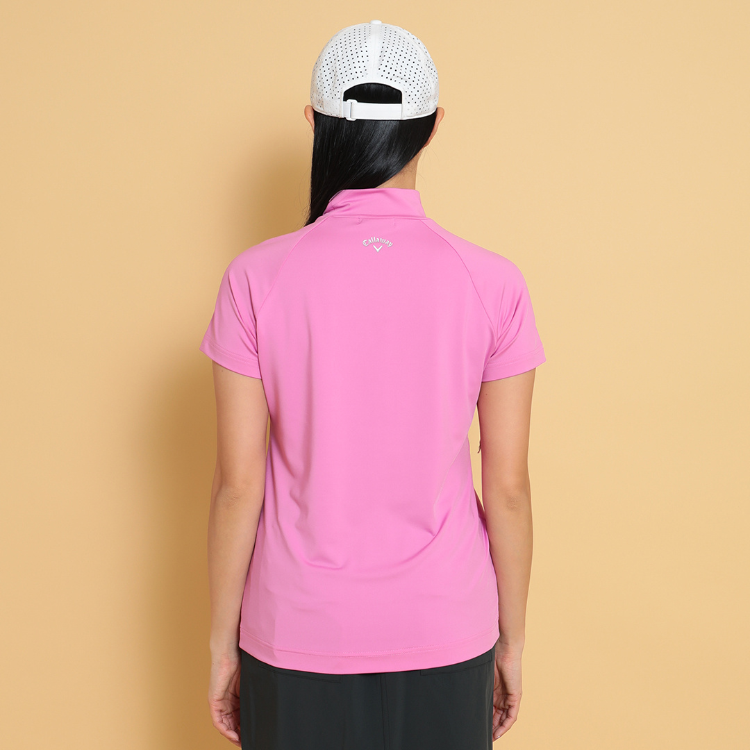 PGG ◾️長袖モックネック◾️ ピンク 半袖モックネックシャツ (WOMENS)