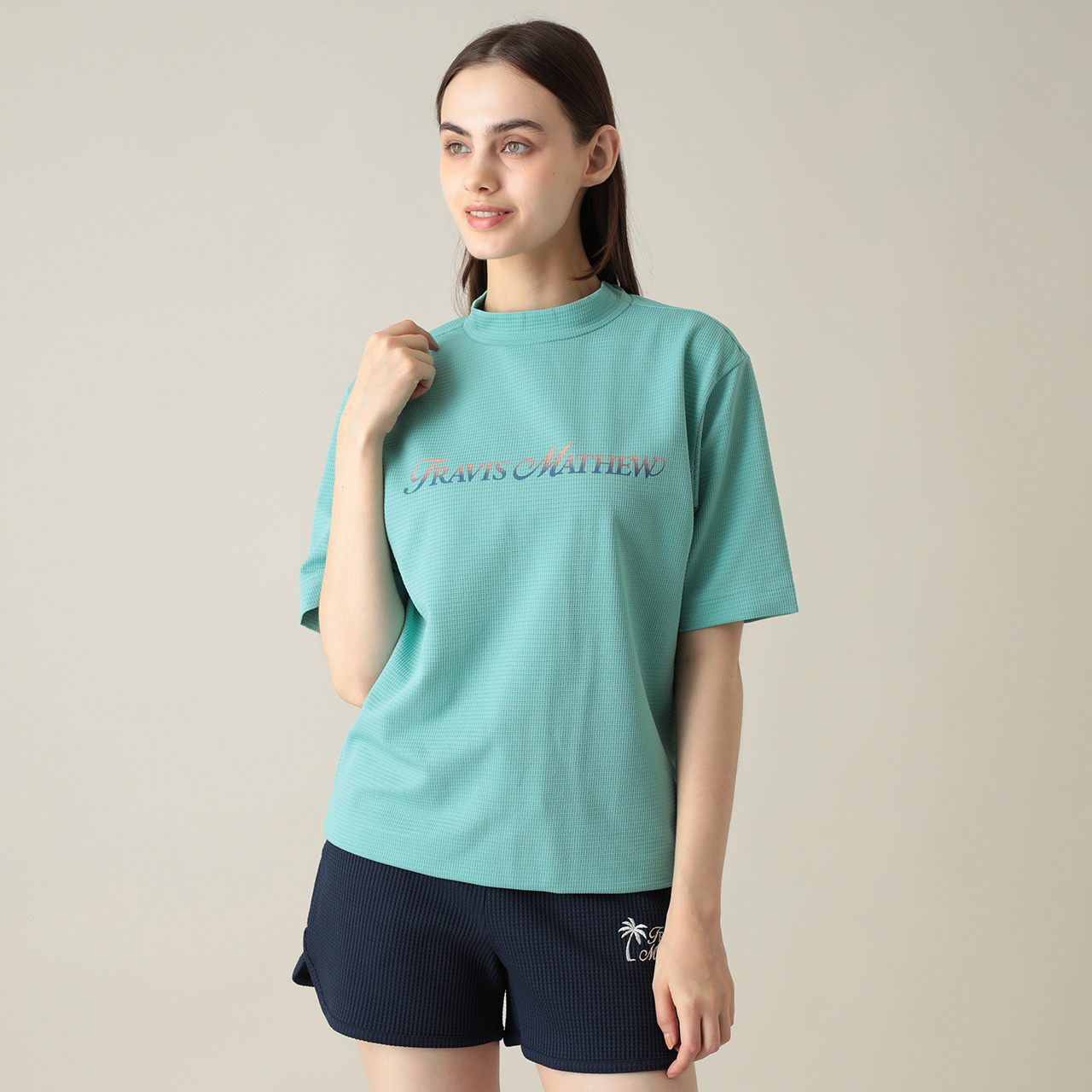 MARK&LONA 半袖モックネックシャツ グラデーション 石川遼プロ着用】半袖グラデーションバックプリントモックネック(UNISEX)
