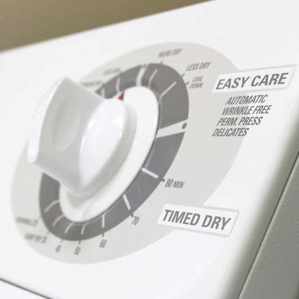 white clothes dryer selector