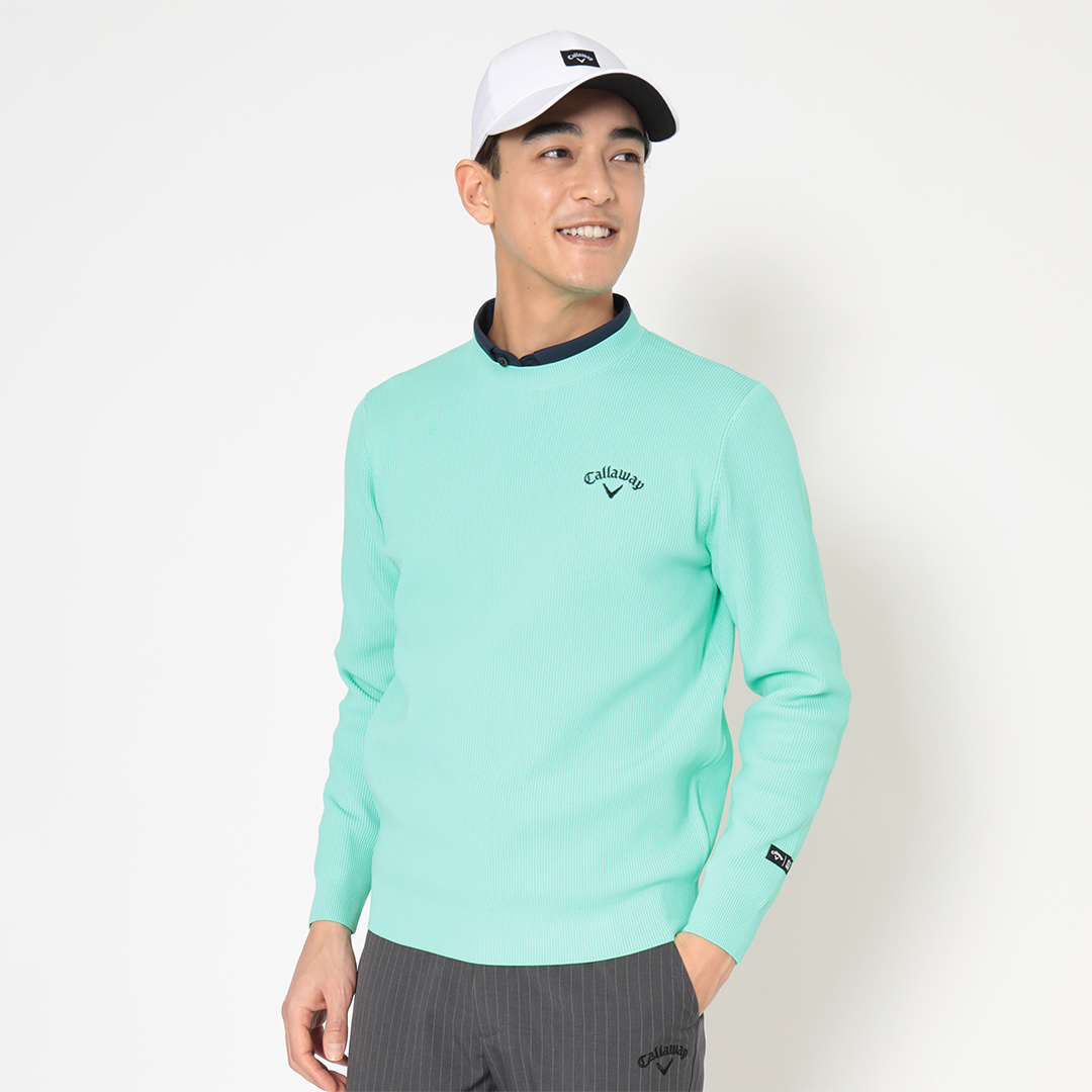 クルーネック畦編みニット (MENS)