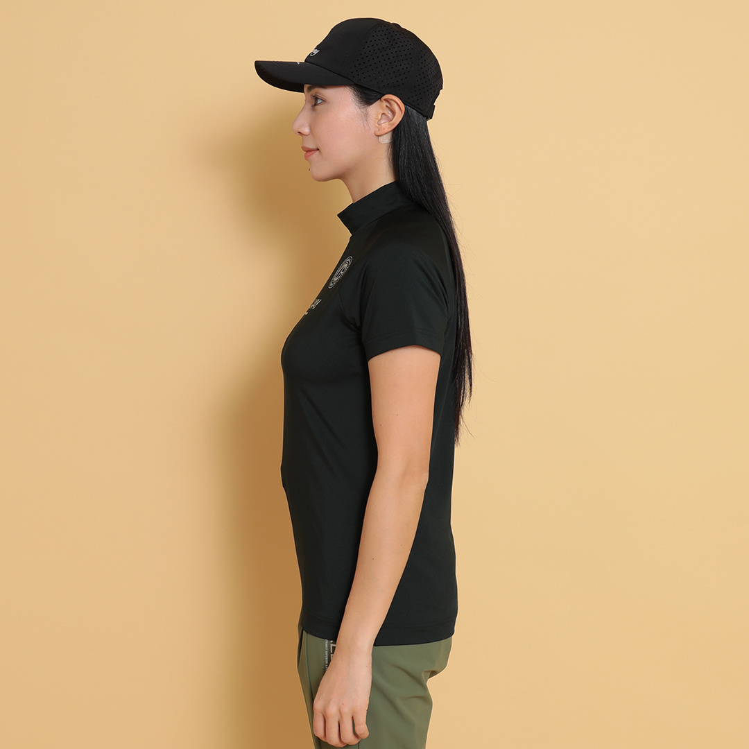 【美品】PGG ピージージー FLEX MOVE 半袖モックネックシャツ 2 MOVESPORT SUNSCREEN TOUGH グラフィックロゴ ビックシルエット