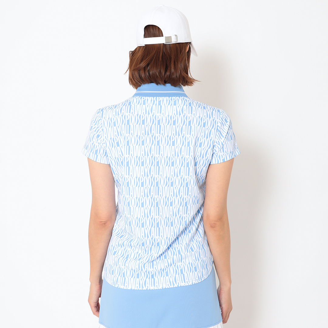 河本結プロ着用】レタードプリントカノコ半袖ポロシャツ (WOMENS)