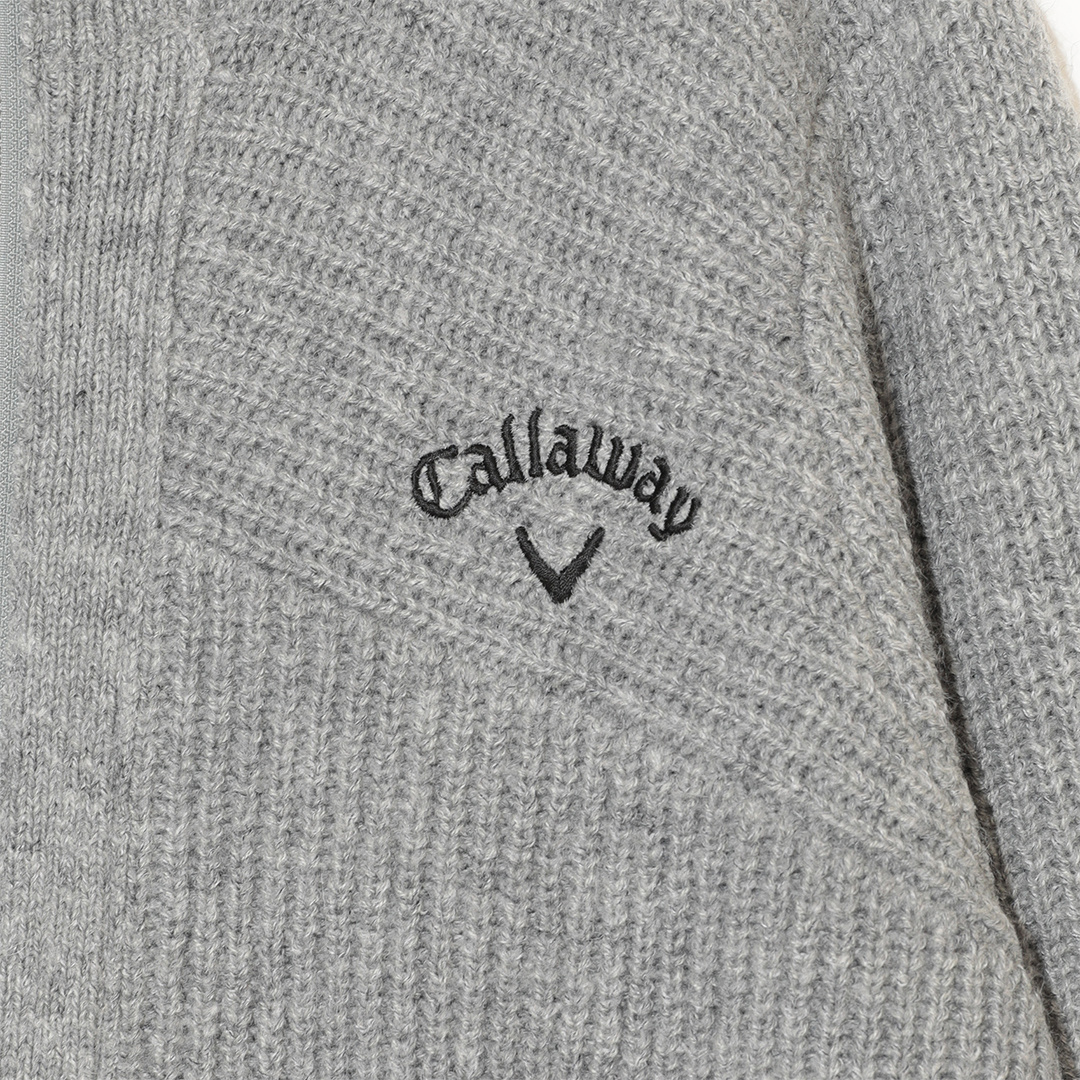 裏地付き畦編みフルジップニット ※4Lサイズあり (MENS)