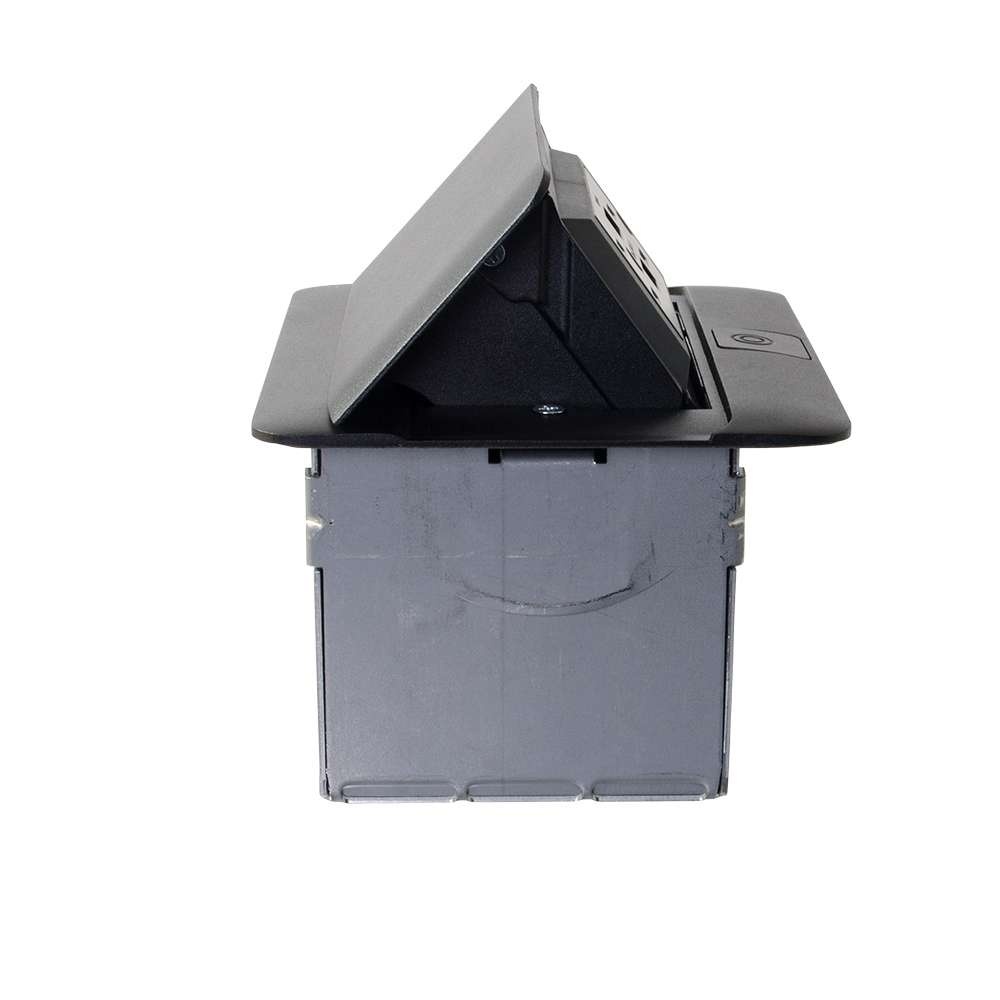 deQuorum Dual Flip-Up Unit with USB - Black Powder Coat