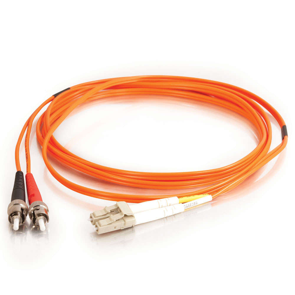 LC-ST 62.5/125 OM1 Duplex Multimode PVC Fiber Optic Cable - Orange