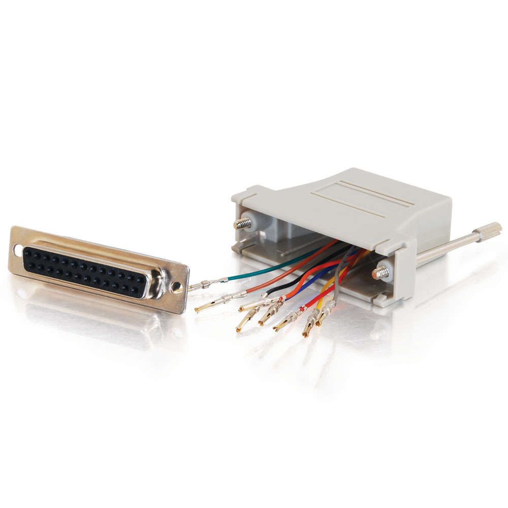 RJ45 to DB25 Female Modular Adapter - Black