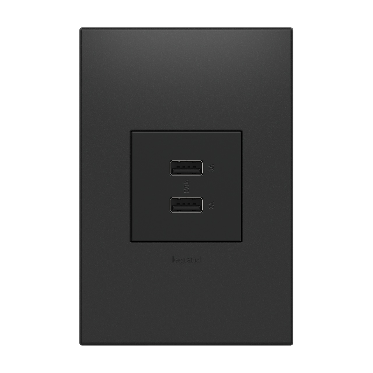 adorne USB Type A/A outlet with wall plate