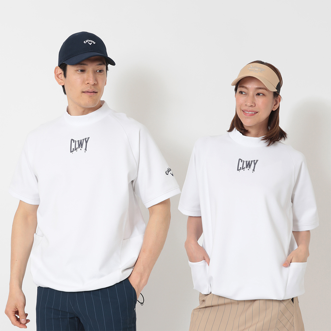 ポンチ半袖モックネック ※S/4Lサイズあり (UNISEX)