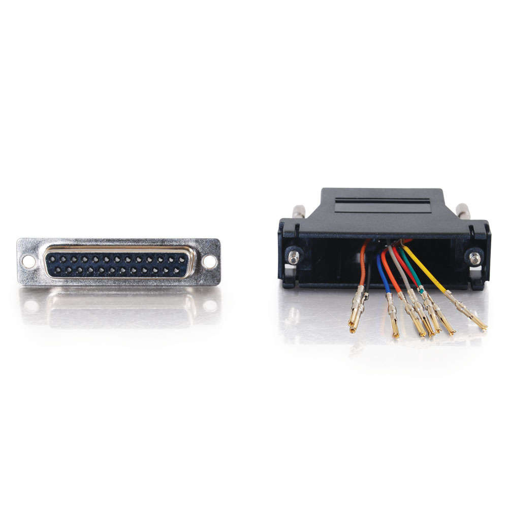 RJ45 to DB25 Female Modular Adapter - Black