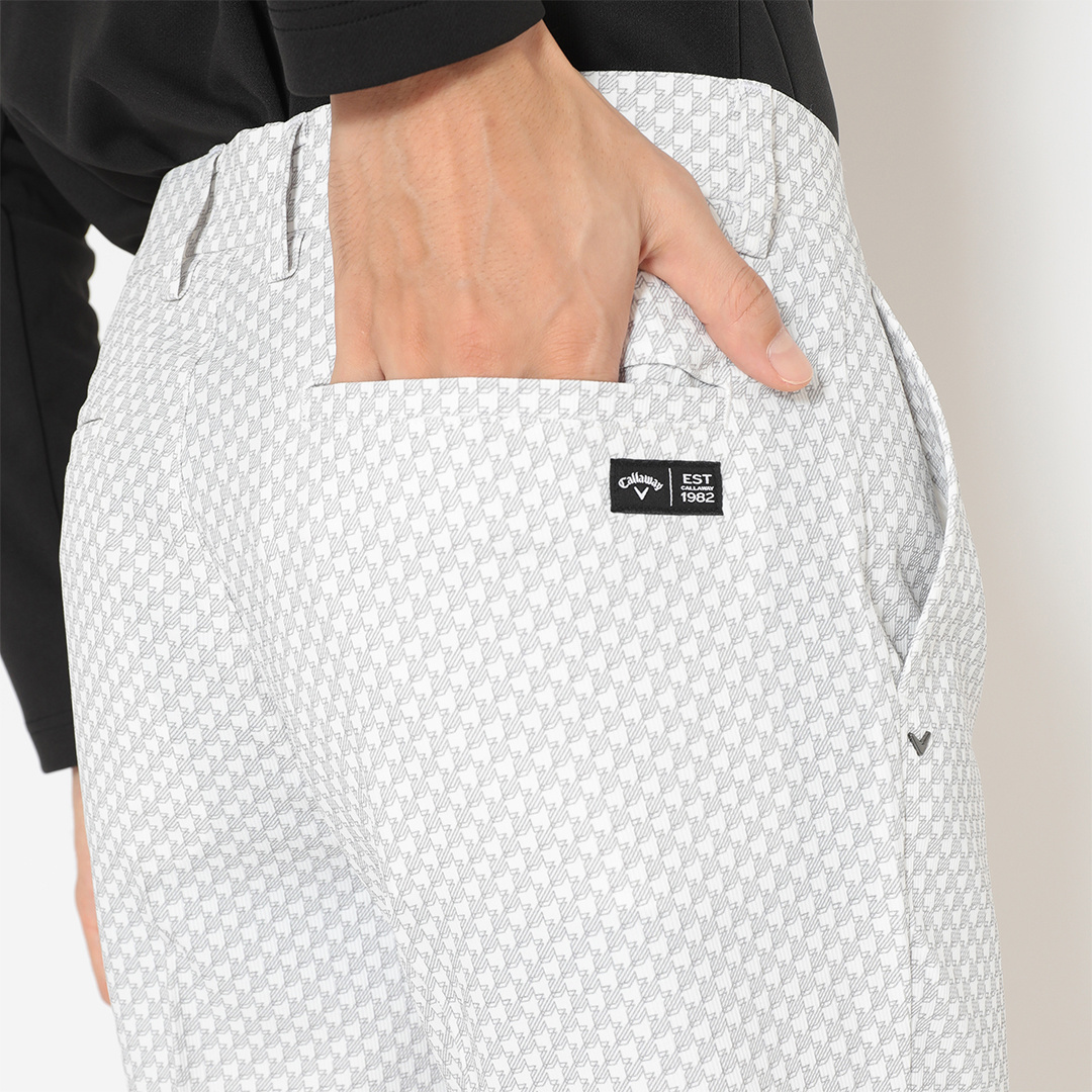 2WAYストレッチピケ千鳥柄テーパードパンツ (MENS)
